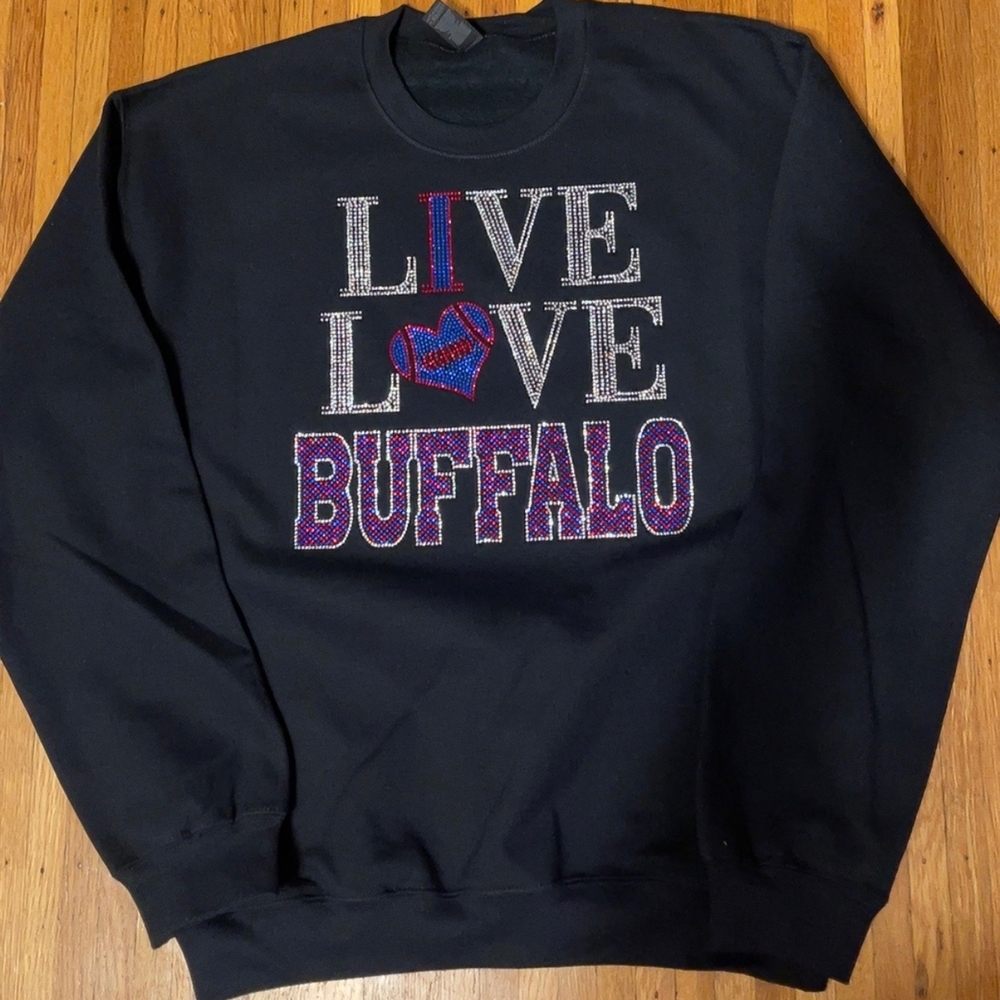 Buffalo Bills Crystal Embossed Sweatshirt Size M